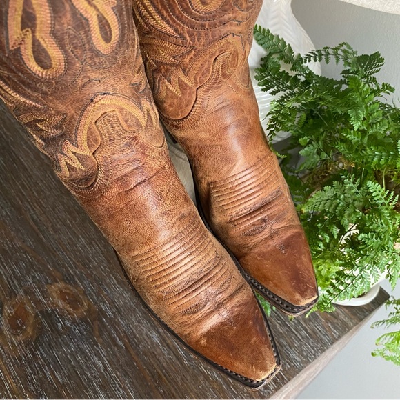 Lucchese 1883 Savannah Western Boots Cowboy Brown Mad Dog Goat Leather N4540 7.5 - Picture 12 of 16